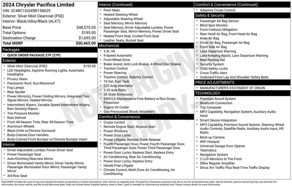 Used 2024 Chrysler Pacifica Limited FWD image 42