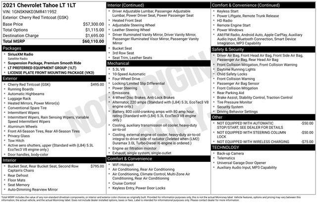 Used 2021 Chevrolet Tahoe LT AWD/4WD image 27