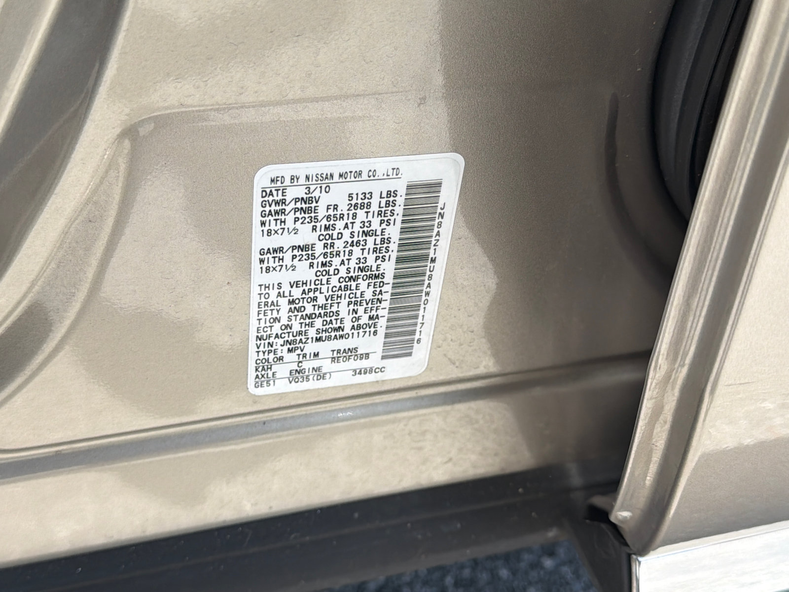 Used 2010 Nissan Murano SL w/ Leather Pkg FWD image 35