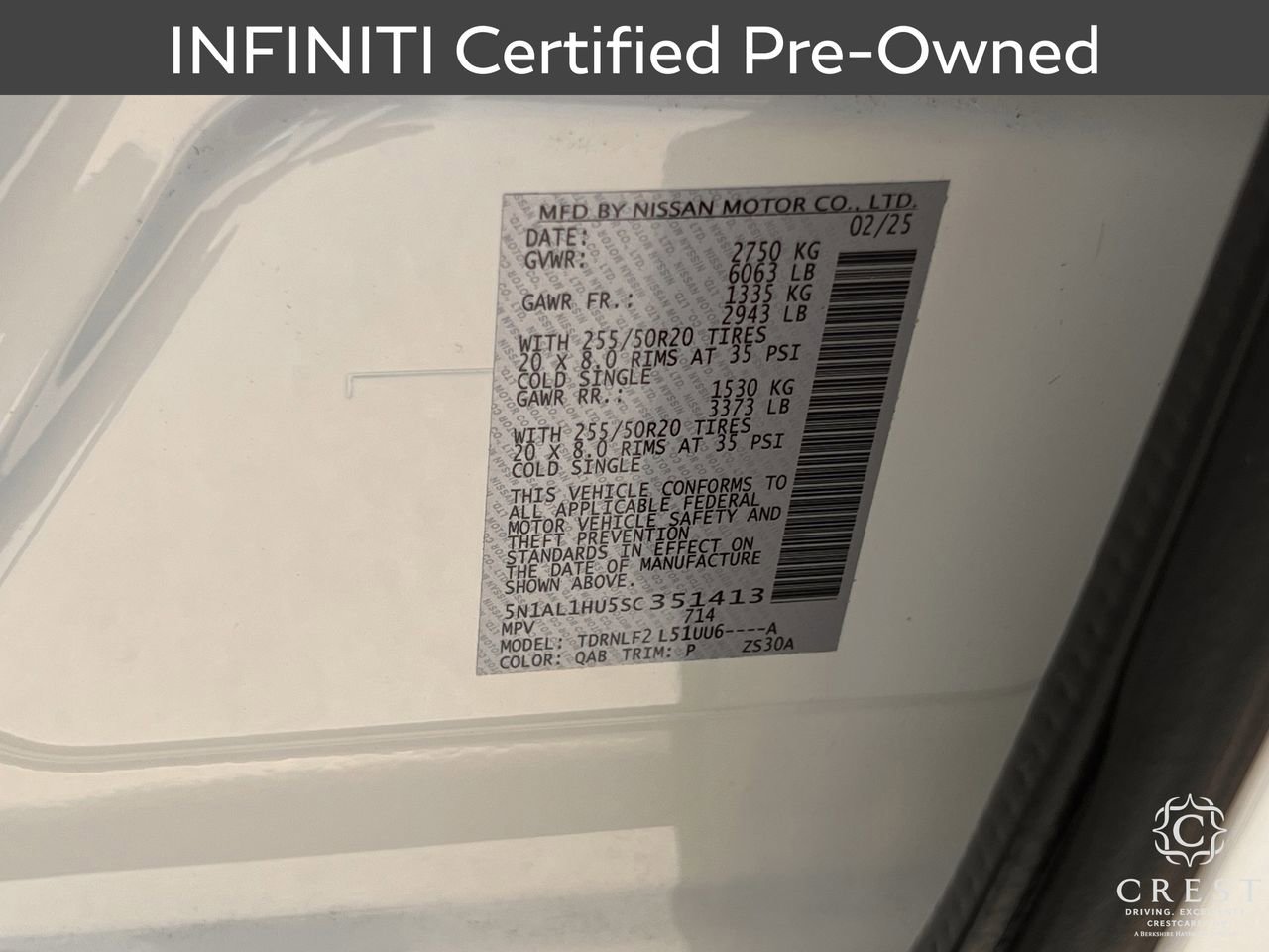 Certified 2025 INFINITI QX60 Autograph w/ Cargo Package image 34
