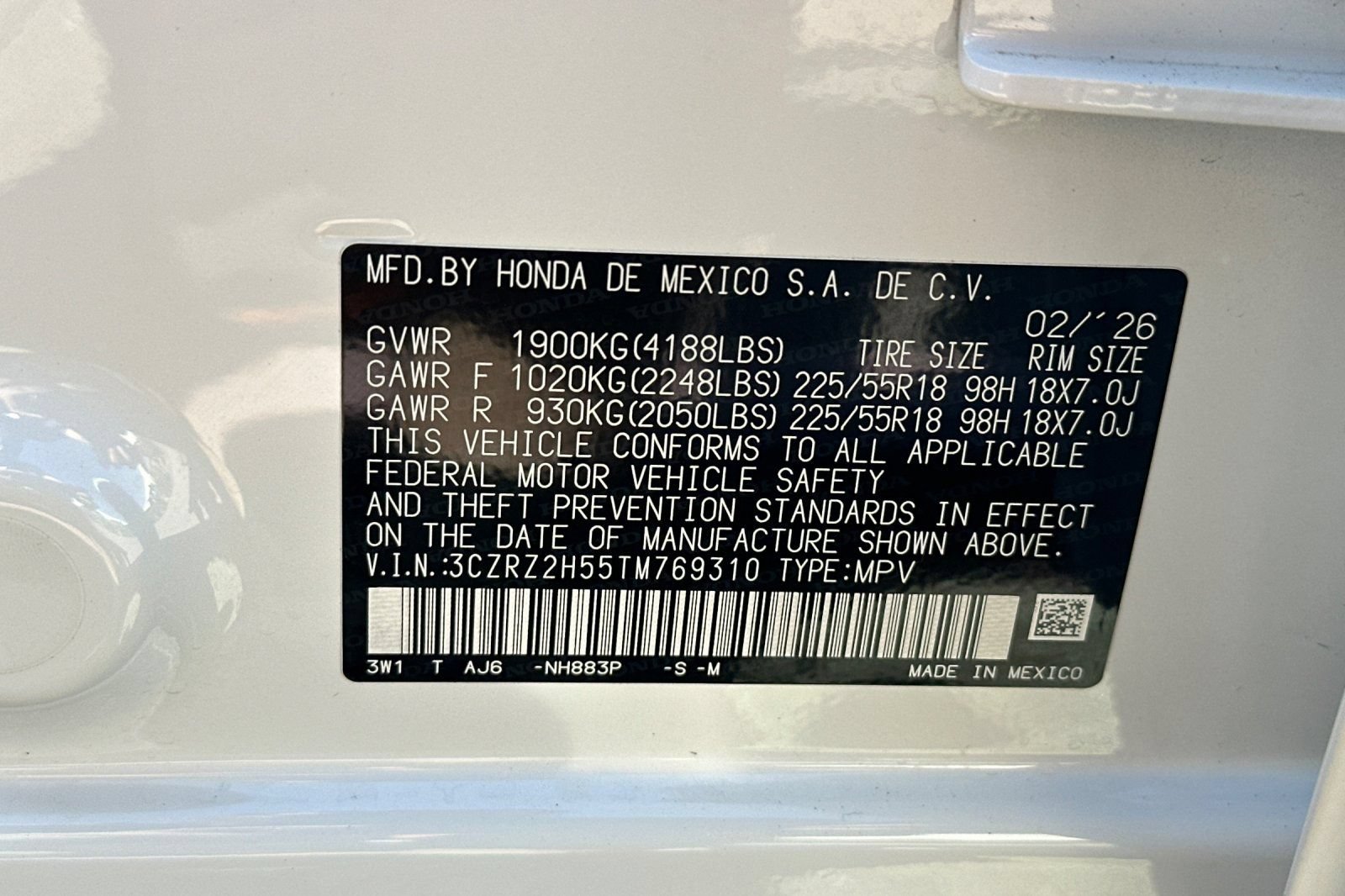 Certified 2026 Honda HR-V Sport image 34
