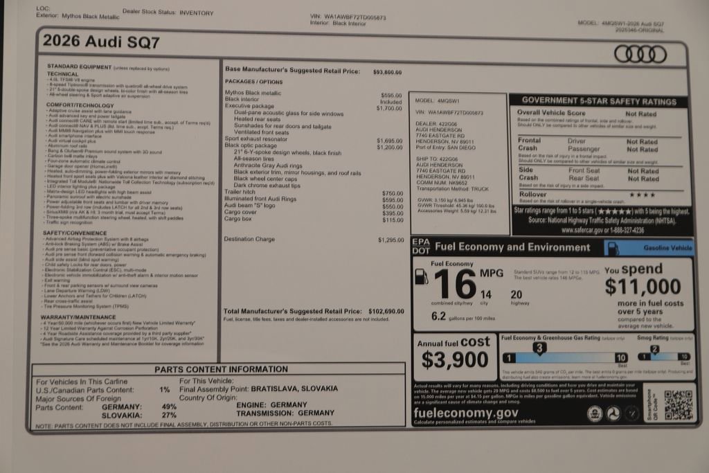 New 2026 Audi SQ7 Premium Plus AWD/4WD image 32