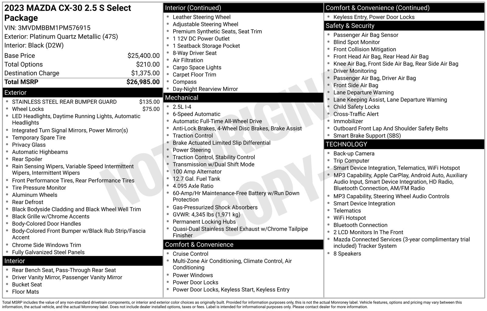 Certified 2023 MAZDA CX-30 AWD 2.5 S w/ Select Package image 13