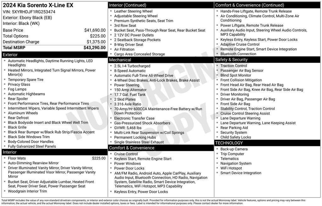 Certified 2024 Kia Sorento X-Line EX AWD/4WD image 30