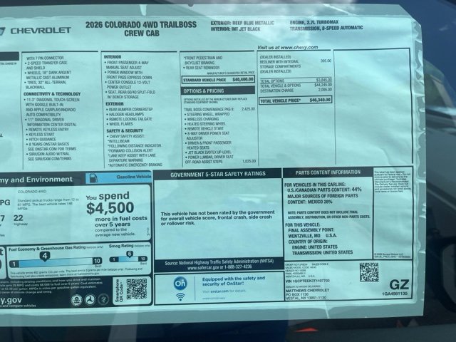 New 2026 Chevrolet Colorado Trail Boss image 10