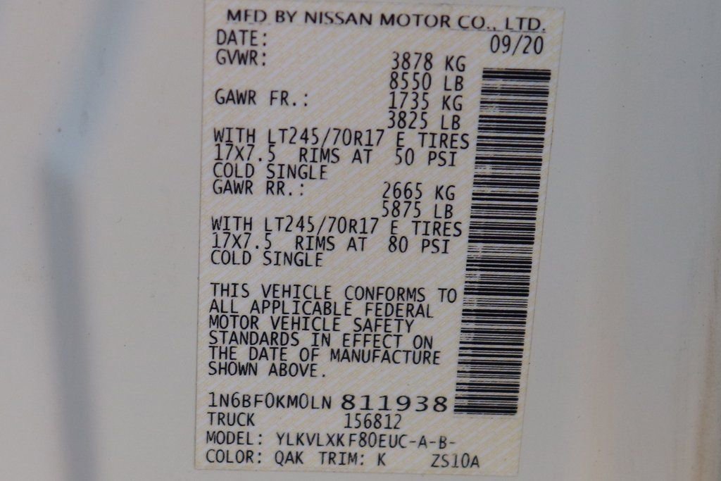 Used 2020 Nissan NV 1500 SV w/ Navigation Package image 30