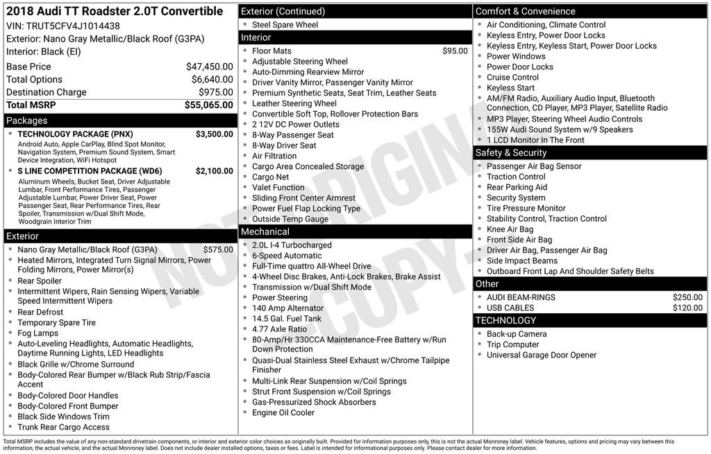 Used 2018 Audi TT 2.0T w/ Technology Package image 6