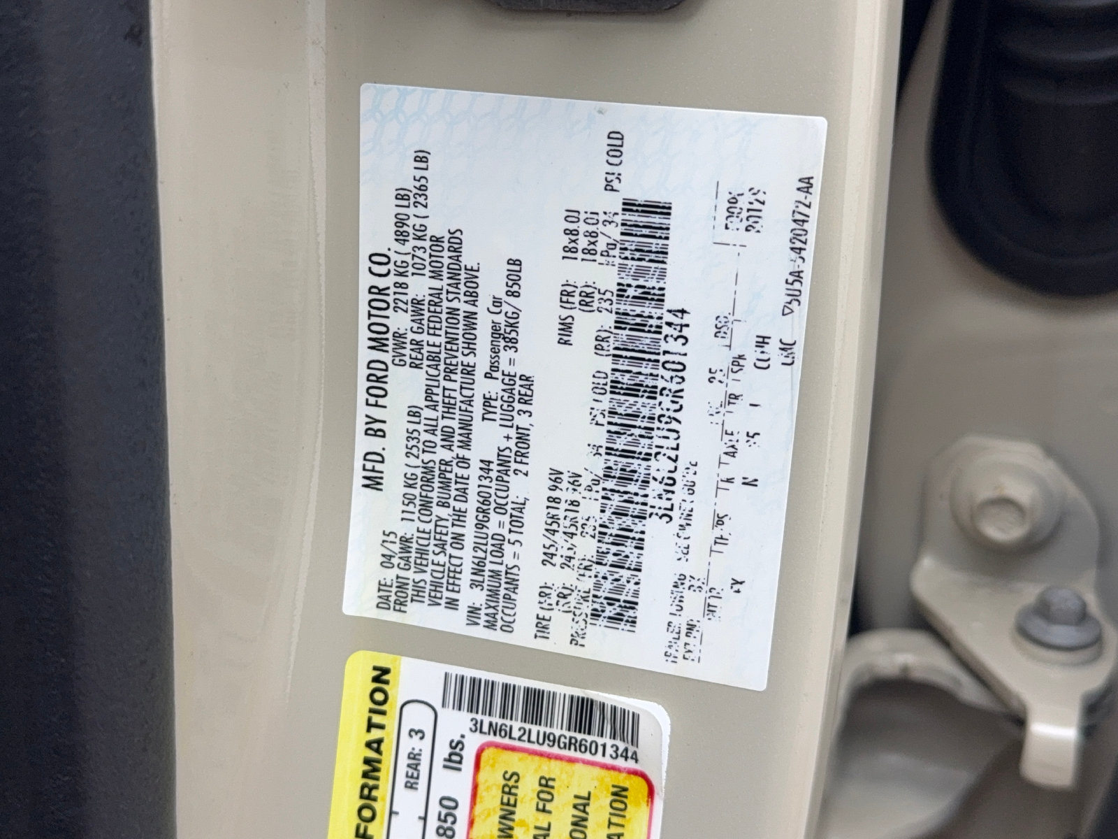 Used 2016 Lincoln MKZ Hybrid w/ Equipment Group 500A Select FWD image 55