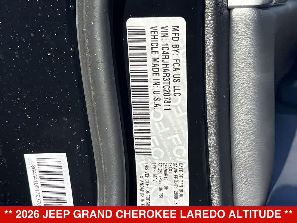 New 2026 Jeep Grand Cherokee Altitude AWD/4WD image 28