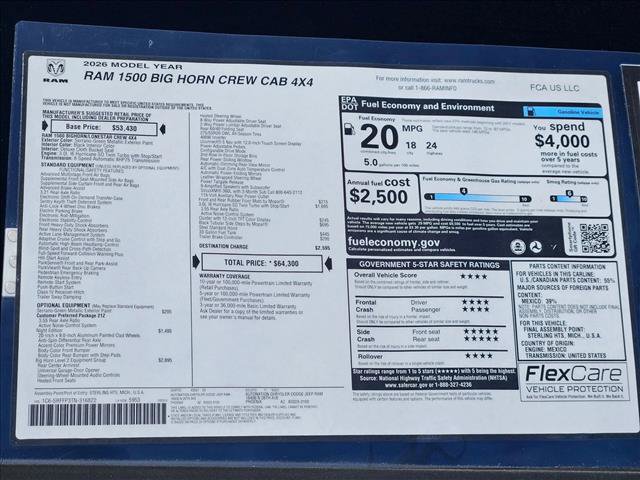New 2026 RAM 1500 Big Horn AWD/4WD image 18