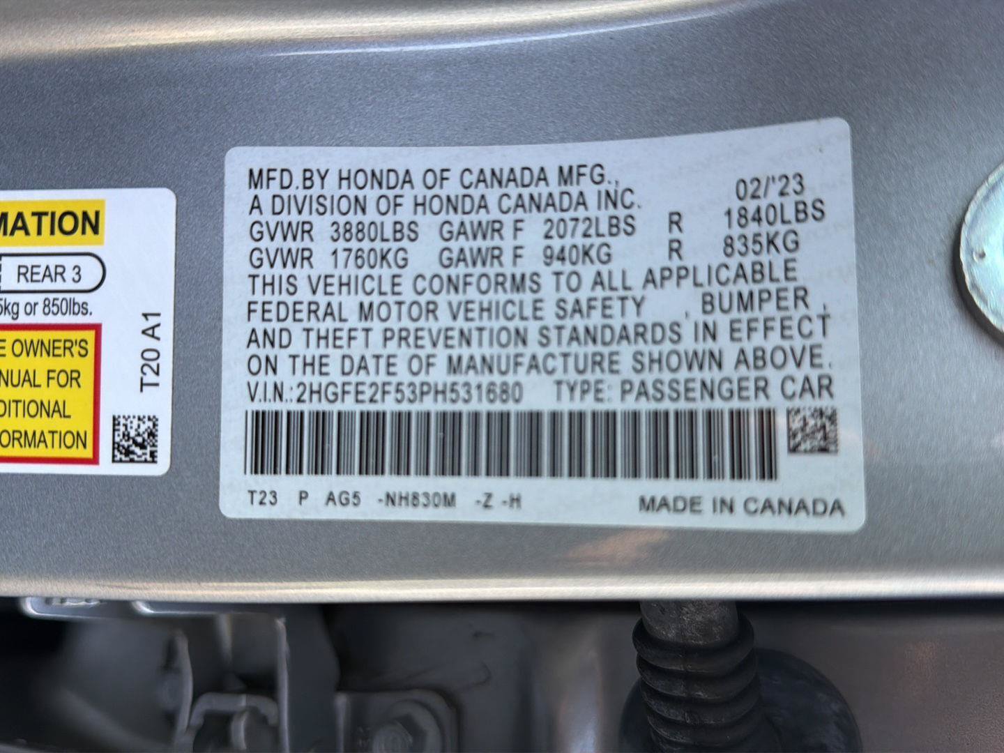 Used 2023 Honda Civic Sport image 39