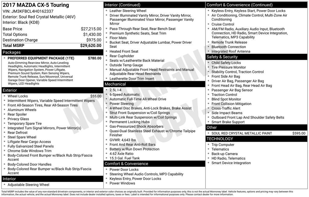 Used 2017 MAZDA CX-5 Touring w/ Preferred Equipment Package AWD/4WD image 10