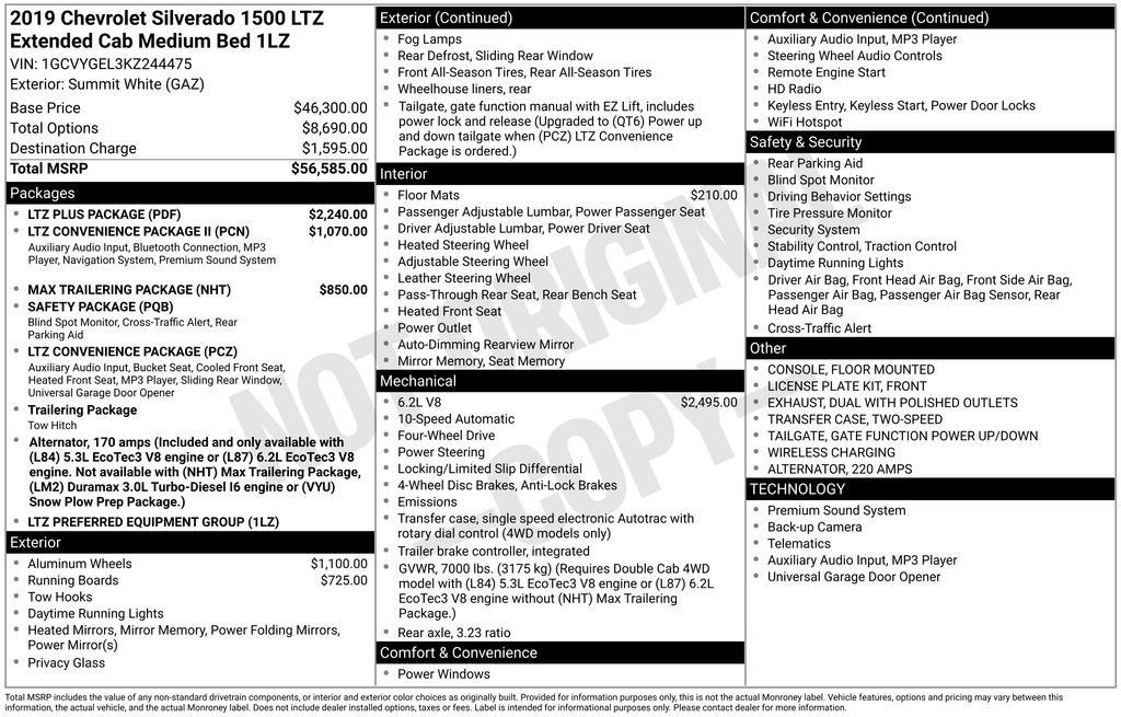 Used 2019 Chevrolet Silverado 1500 LTZ w/ LTZ Plus Package image 19