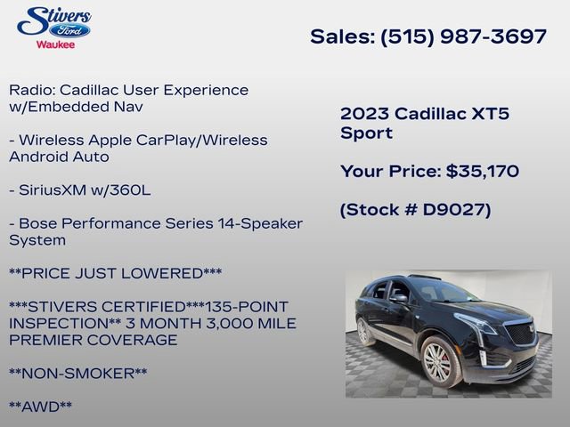 Used 2023 Cadillac XT5 Sportv AWD/4WD image 15