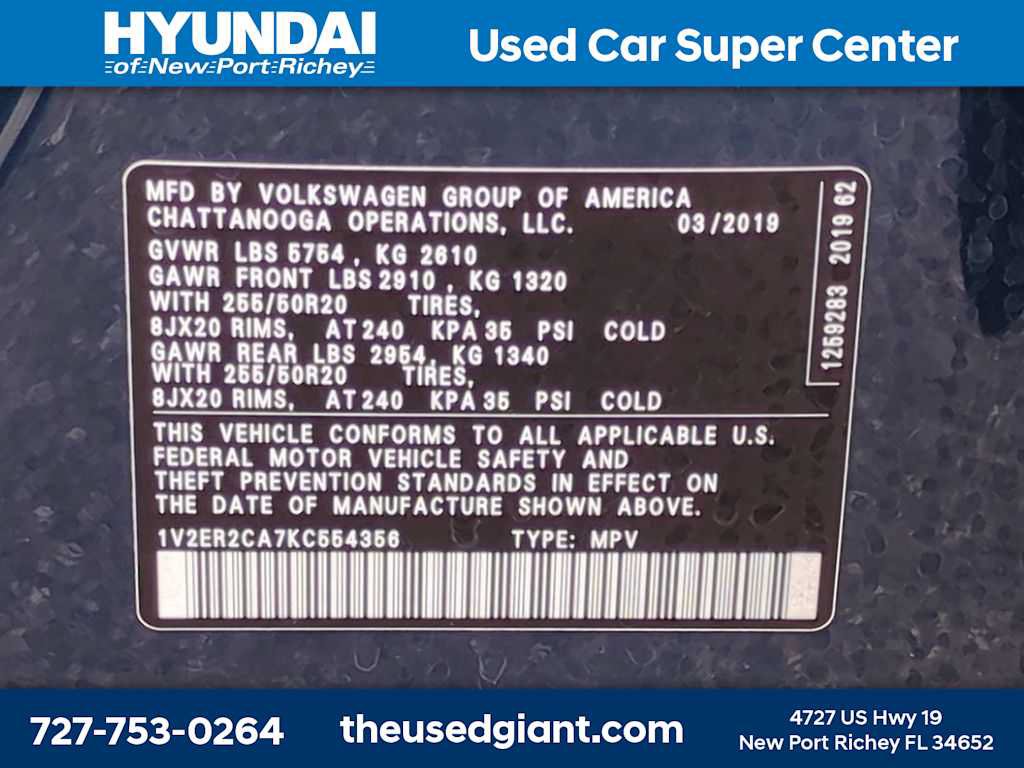 Used 2019 Volkswagen Atlas SEL FWD image 35