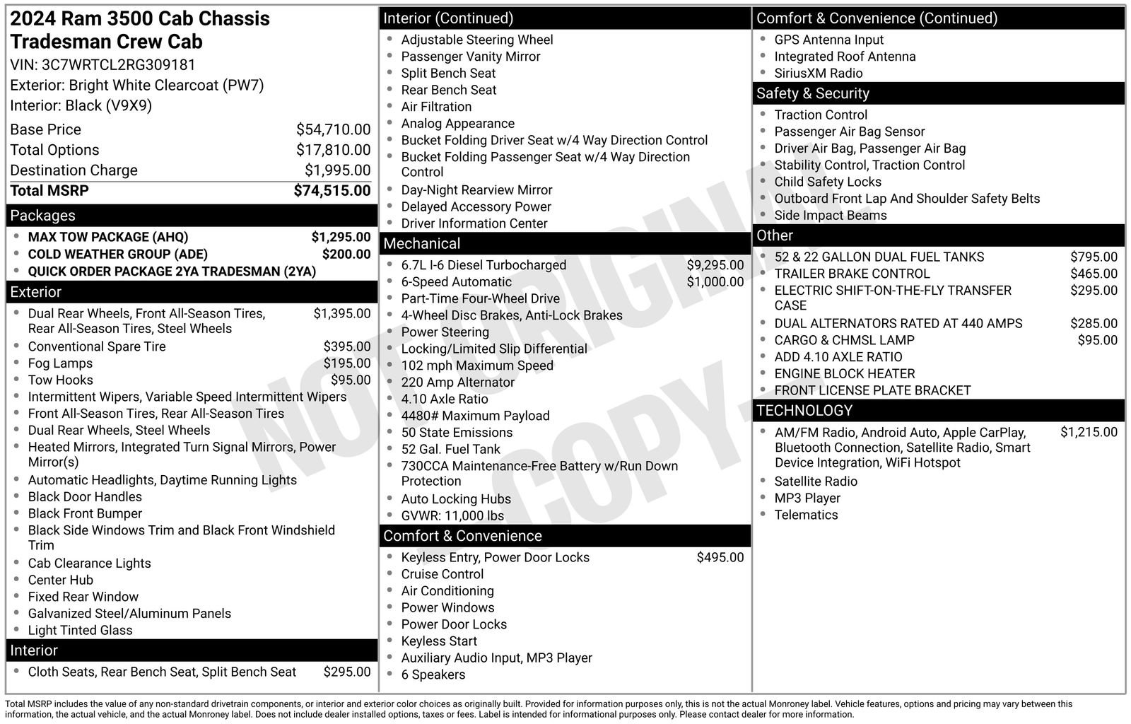 Used 2024 RAM 3500 Tradesman w/ Max Tow Package image 2