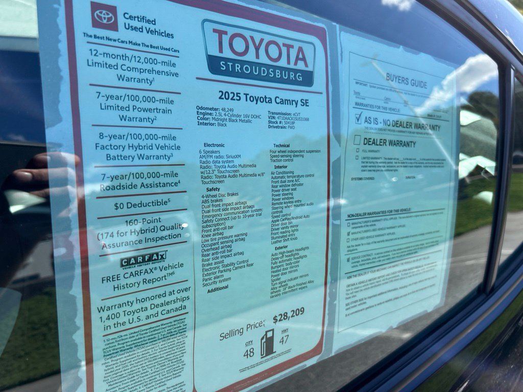 Certified 2025 Toyota Camry SE FWD image 30