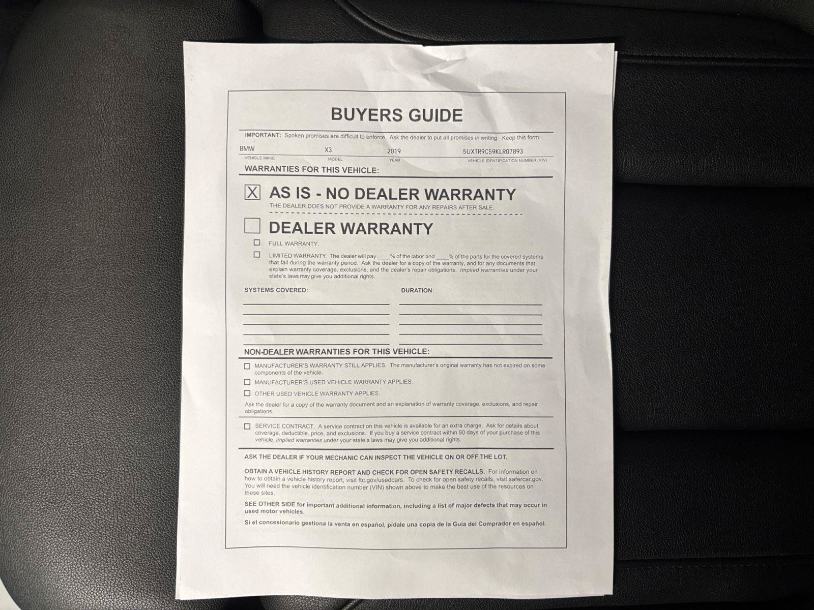 Used 2019 BMW X3 xDrive30i w/ Convenience Package AWD/4WD image 30