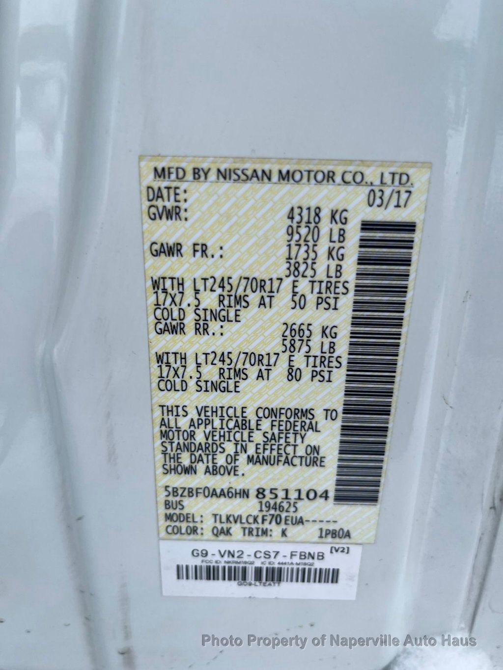 Used 2017 Nissan NV 3500 S w/ Power Package image 26