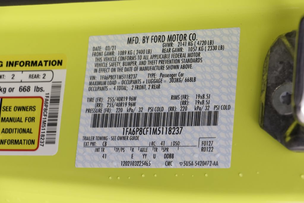 Used 2021 Ford Mustang GT Premium w/ Black Accent Package RWD image 25
