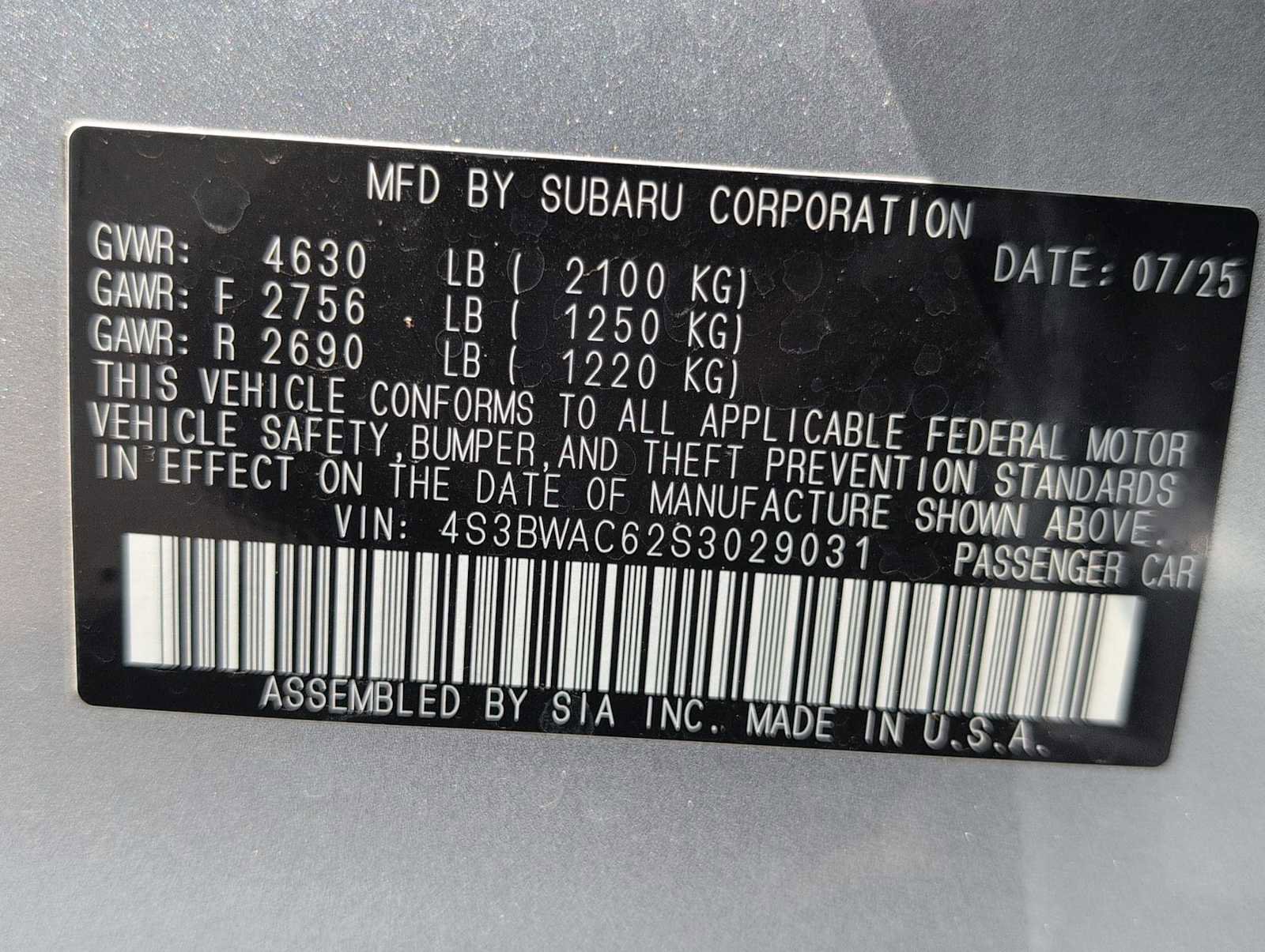Certified 2025 Subaru Legacy Premium AWD/4WD image 33