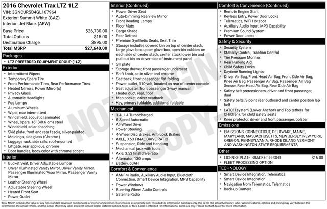 Certified 2016 Chevrolet Trax LTZ image 33