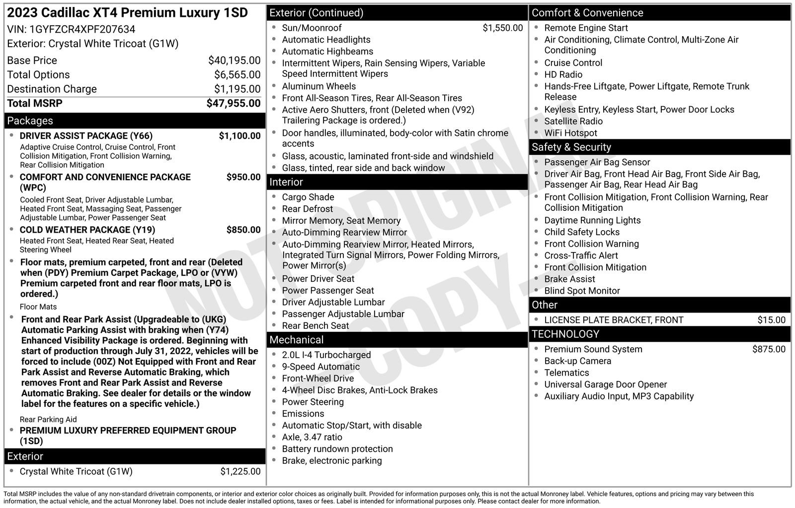 Used 2023 Cadillac XT4 Premium Luxury w/ Driver Assist Package FWD image 14