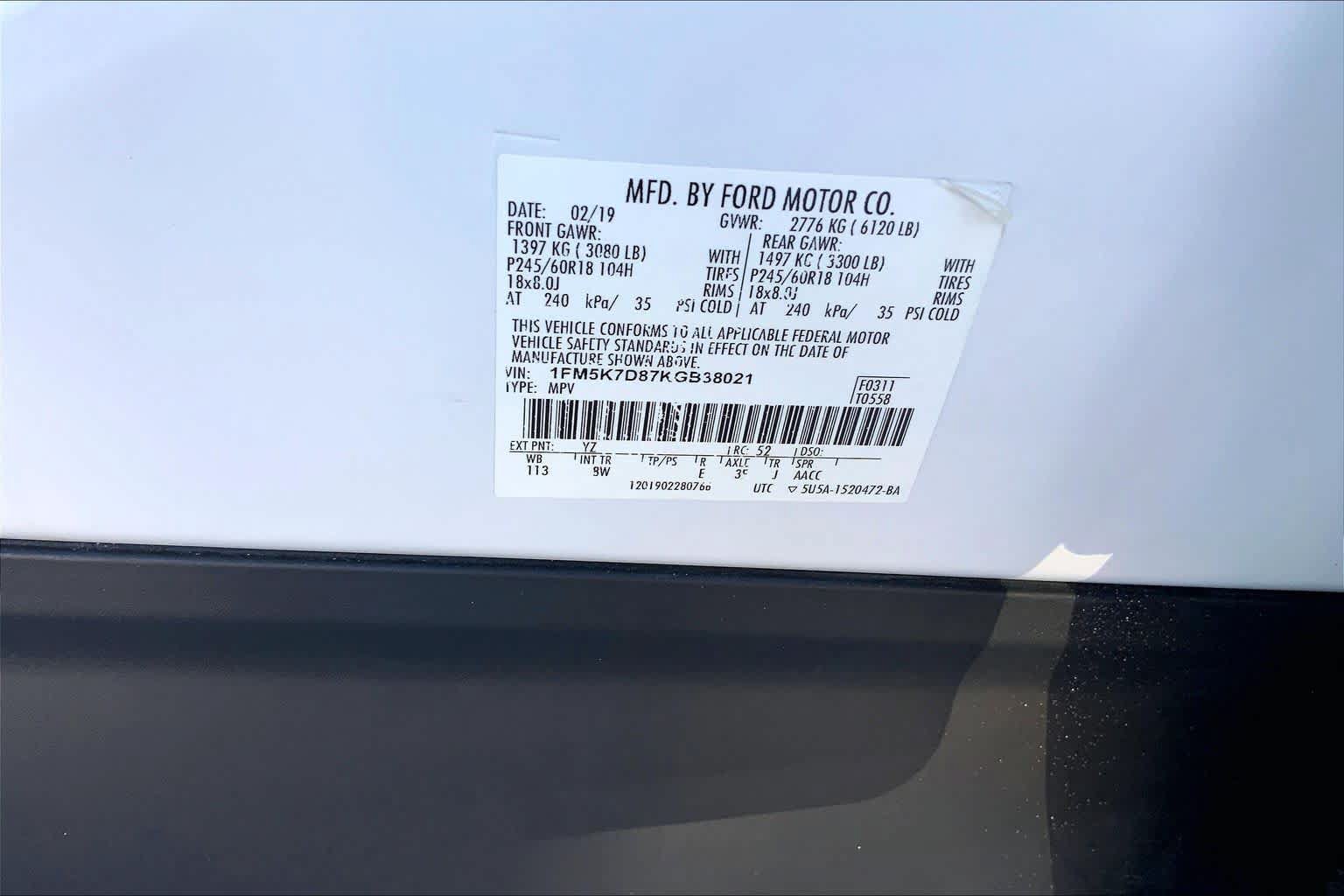 Used 2019 Ford Explorer XLT w/ Equipment Group 201A FWD image 33