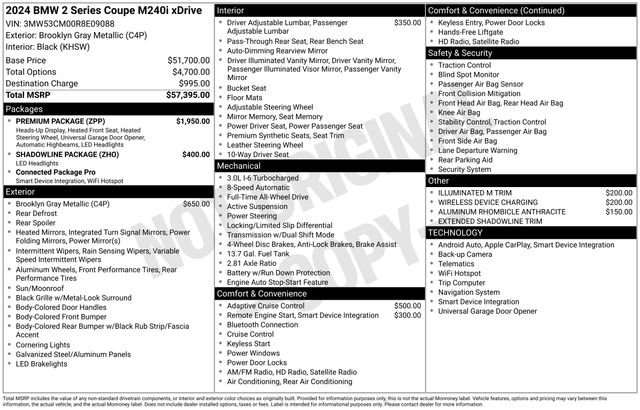 Used 2024 BMW M240i xDrive Coupe w/ Premium Package image 6