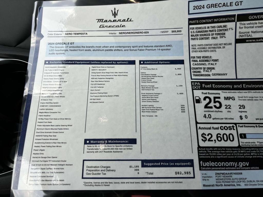 New 2024 Maserati Grecale GT image 56