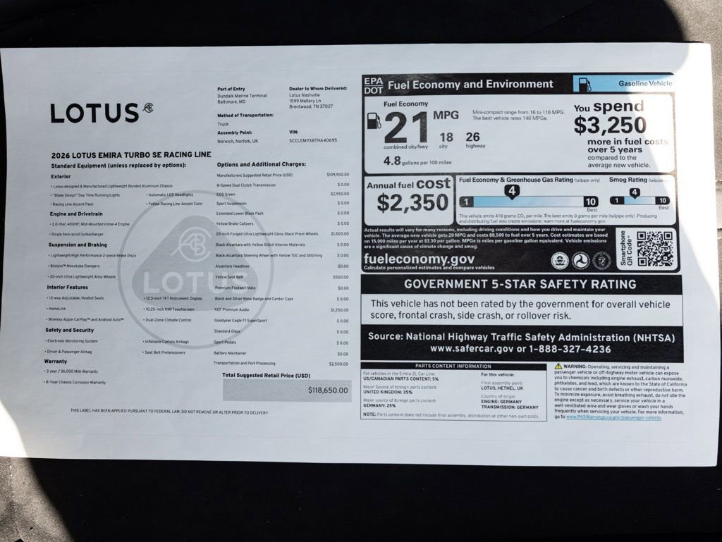 New 2026 Lotus Emira SE RWD image 57