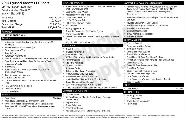 New 2026 Hyundai Sonata SEL FWD image 11