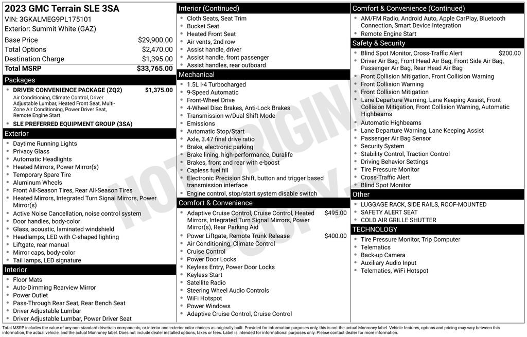 Certified 2023 GMC Terrain SLE w/ Driver Convenience Package FWD image 32