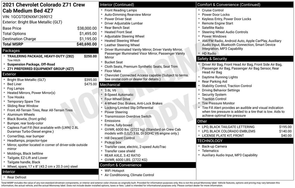 Used 2021 Chevrolet Colorado Z71 AWD/4WD image 34