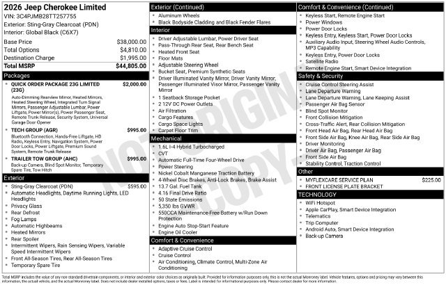 New 2026 Jeep Cherokee Limited AWD/4WD image 34