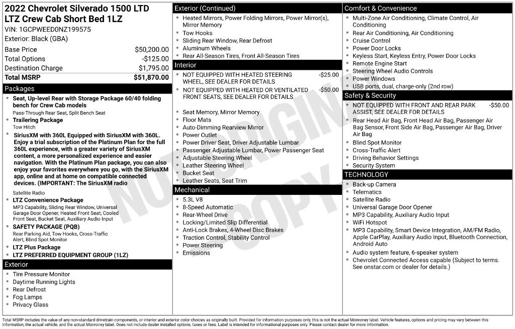 Used 2022 Chevrolet Silverado 1500 LTZ RWD image 27