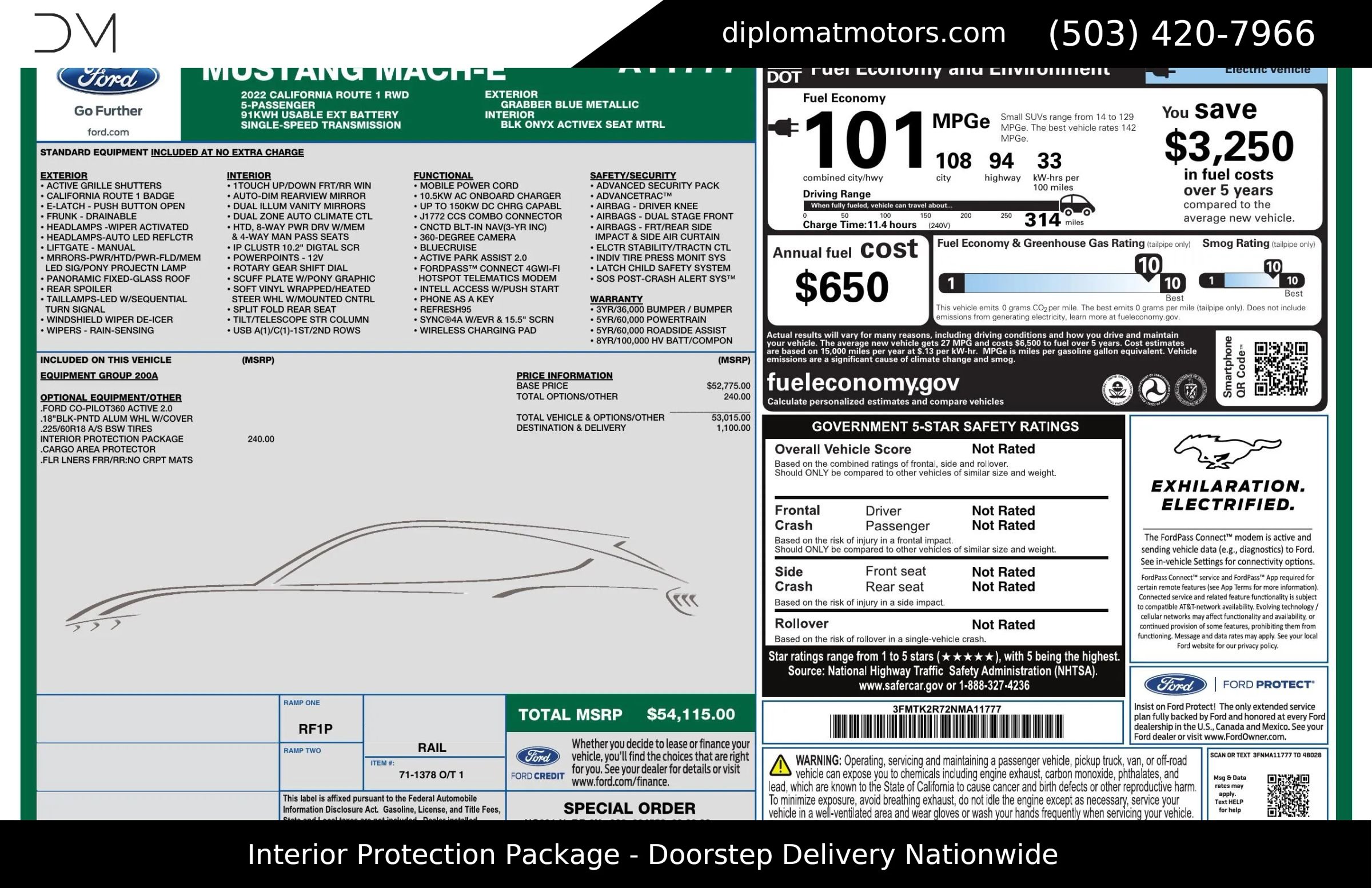 Used 2022 Ford Mustang Mach-E California Route 1 RWD image 2