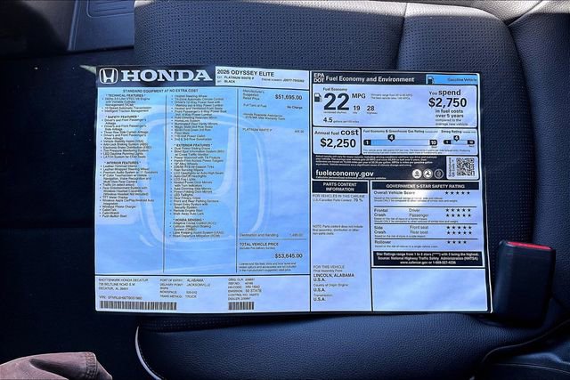 New 2026 Honda Odyssey Elite image 22