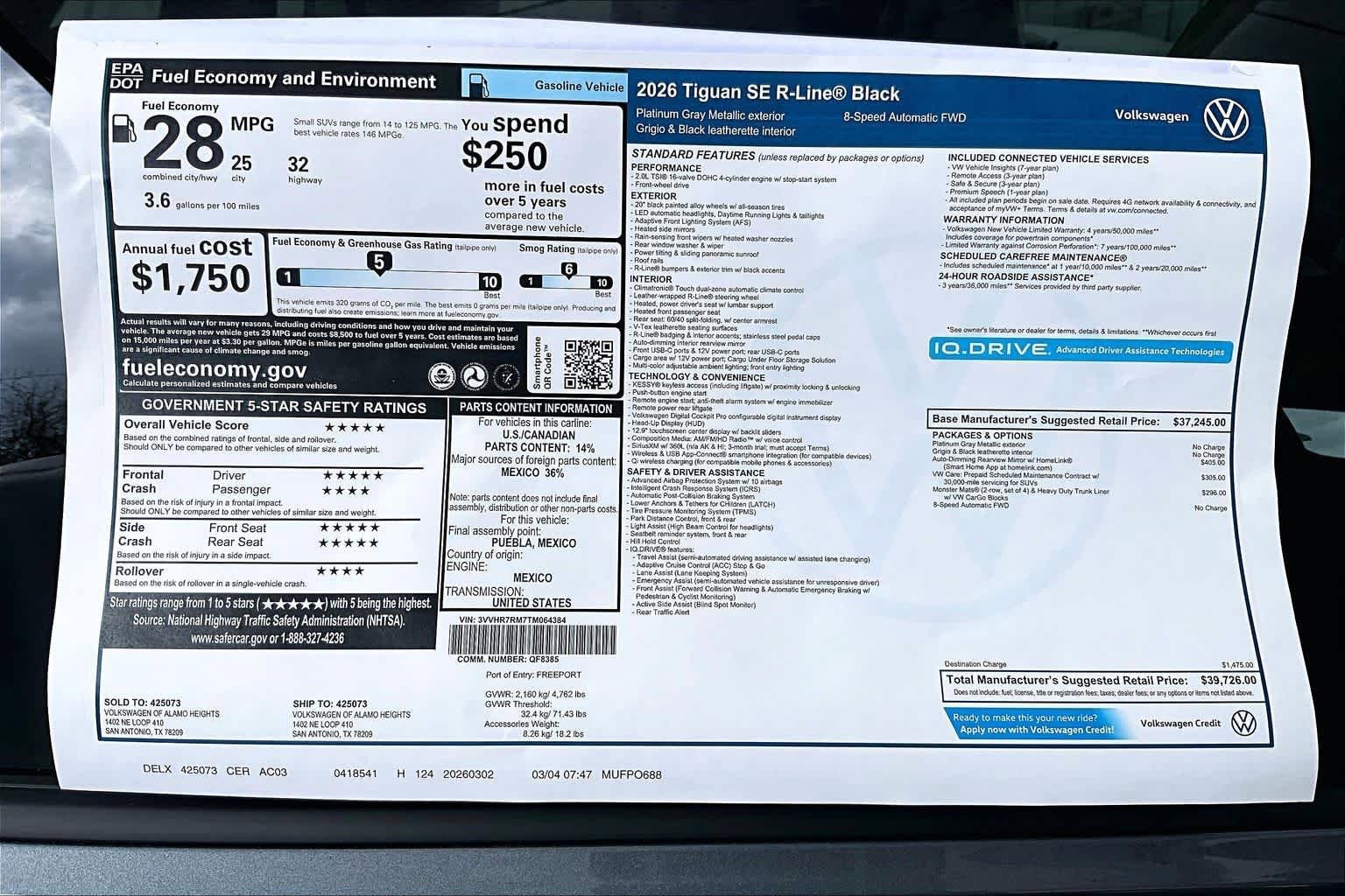 New 2026 Volkswagen Tiguan SE R-Line FWD image 18