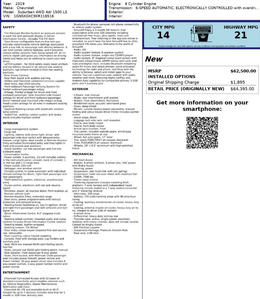 Used 2019 Chevrolet Suburban LS image 40