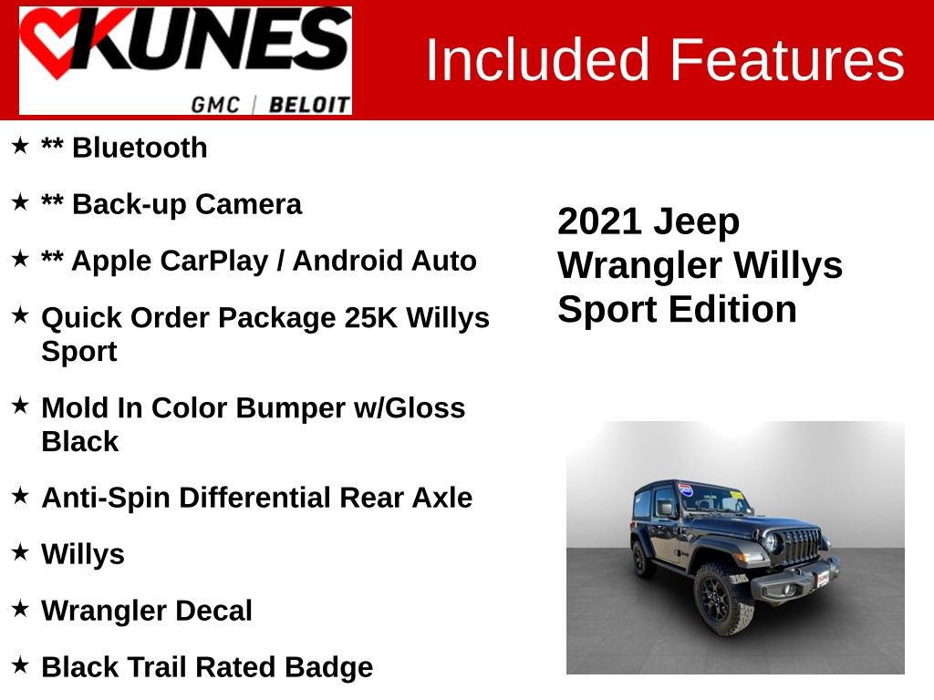 Used 2021 Jeep Wrangler Sport image 2