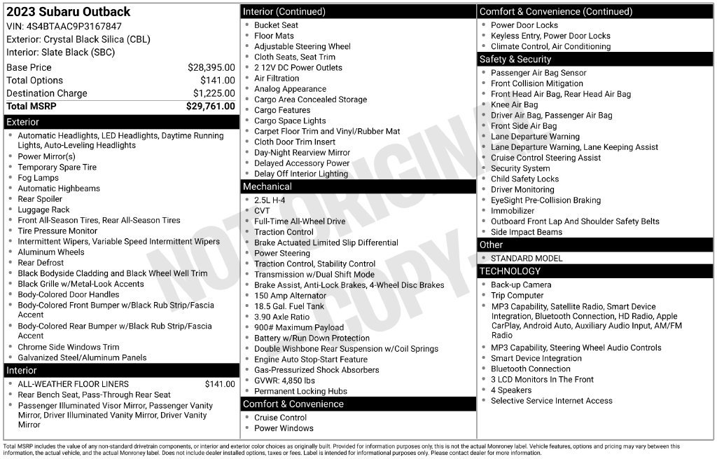 Certified 2023 Subaru Outback AWD/4WD image 6