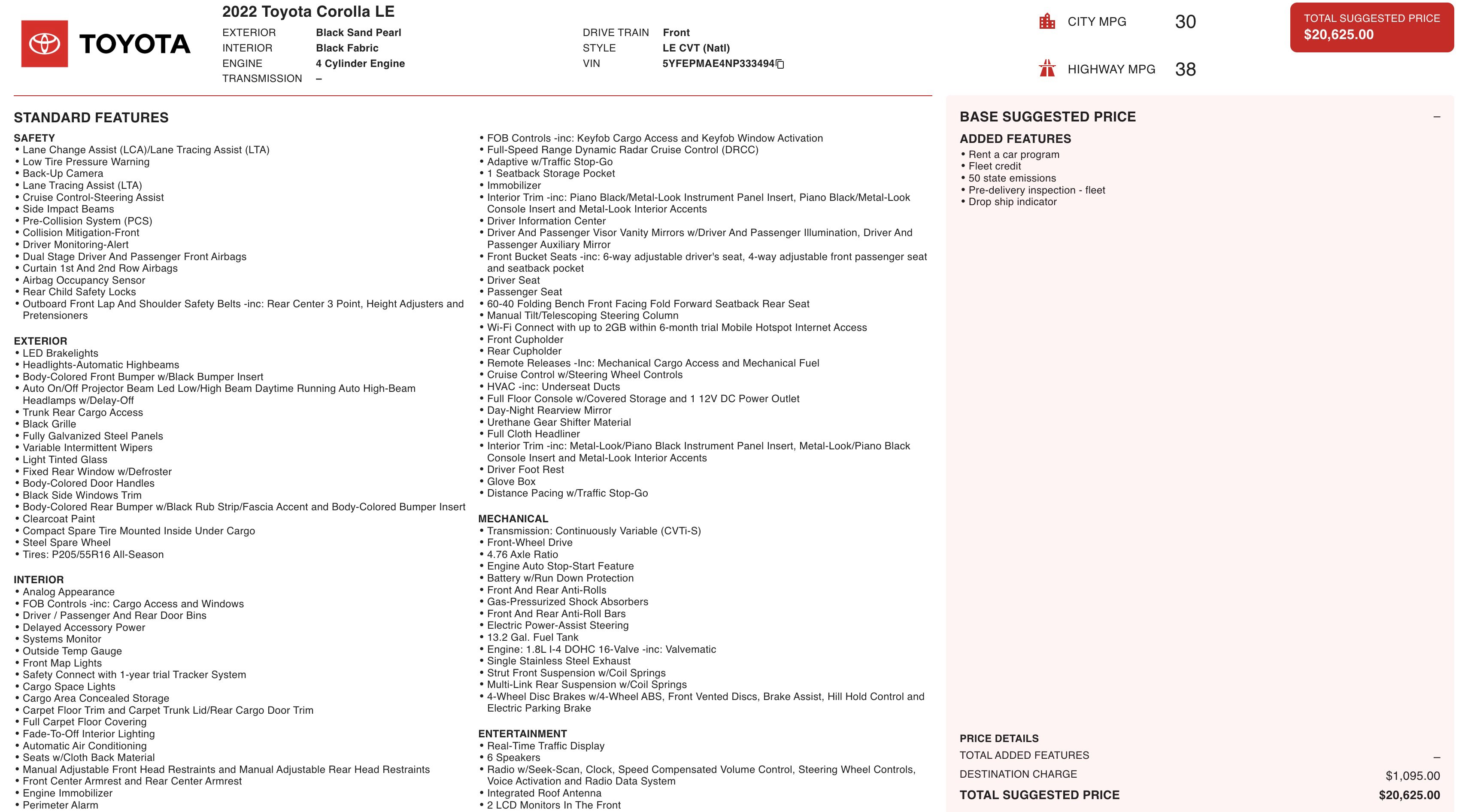 Used 2022 Toyota Corolla LE image 3