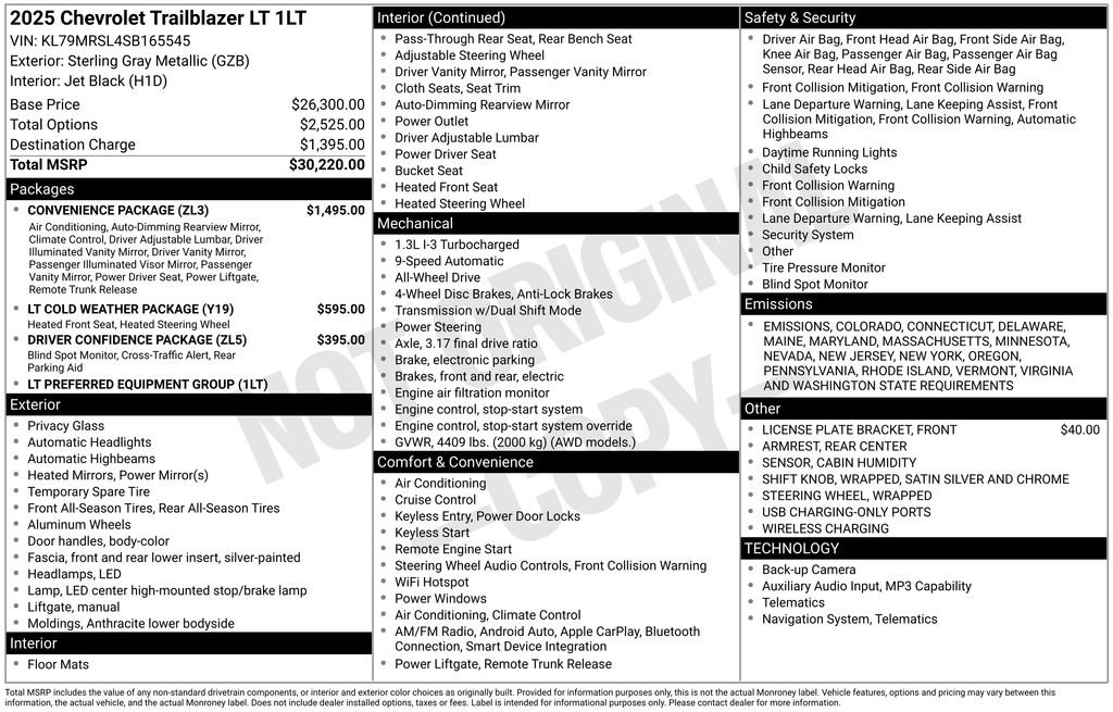 New 2025 Chevrolet TrailBlazer LT w/ Convenience Package image 5