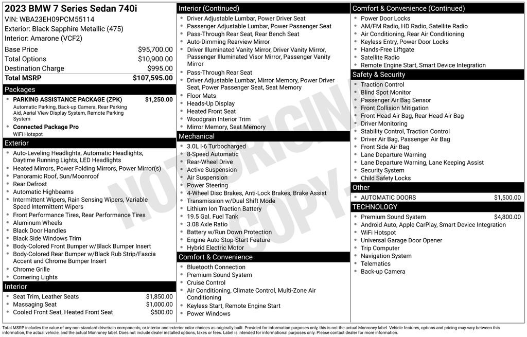 Used 2023 BMW 740i w/ Parking Assistance Package RWD image 7