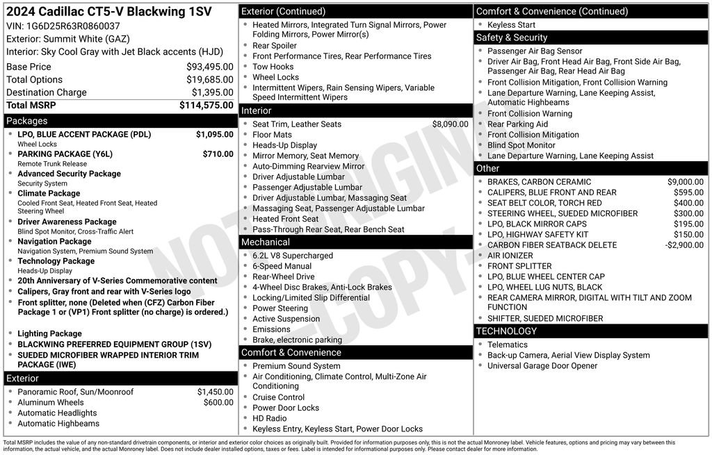 Used 2024 Cadillac CT5 V Blackwing w/ LPO, Blue Accent Package RWD image 40