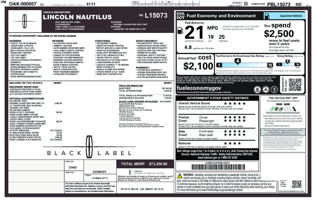 Used 2023 Lincoln Nautilus Black Label AWD/4WD image 2