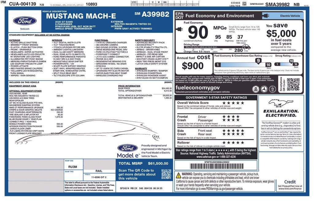New 2025 Ford Mustang Mach-E GT w/ Interior Protection Package image 13