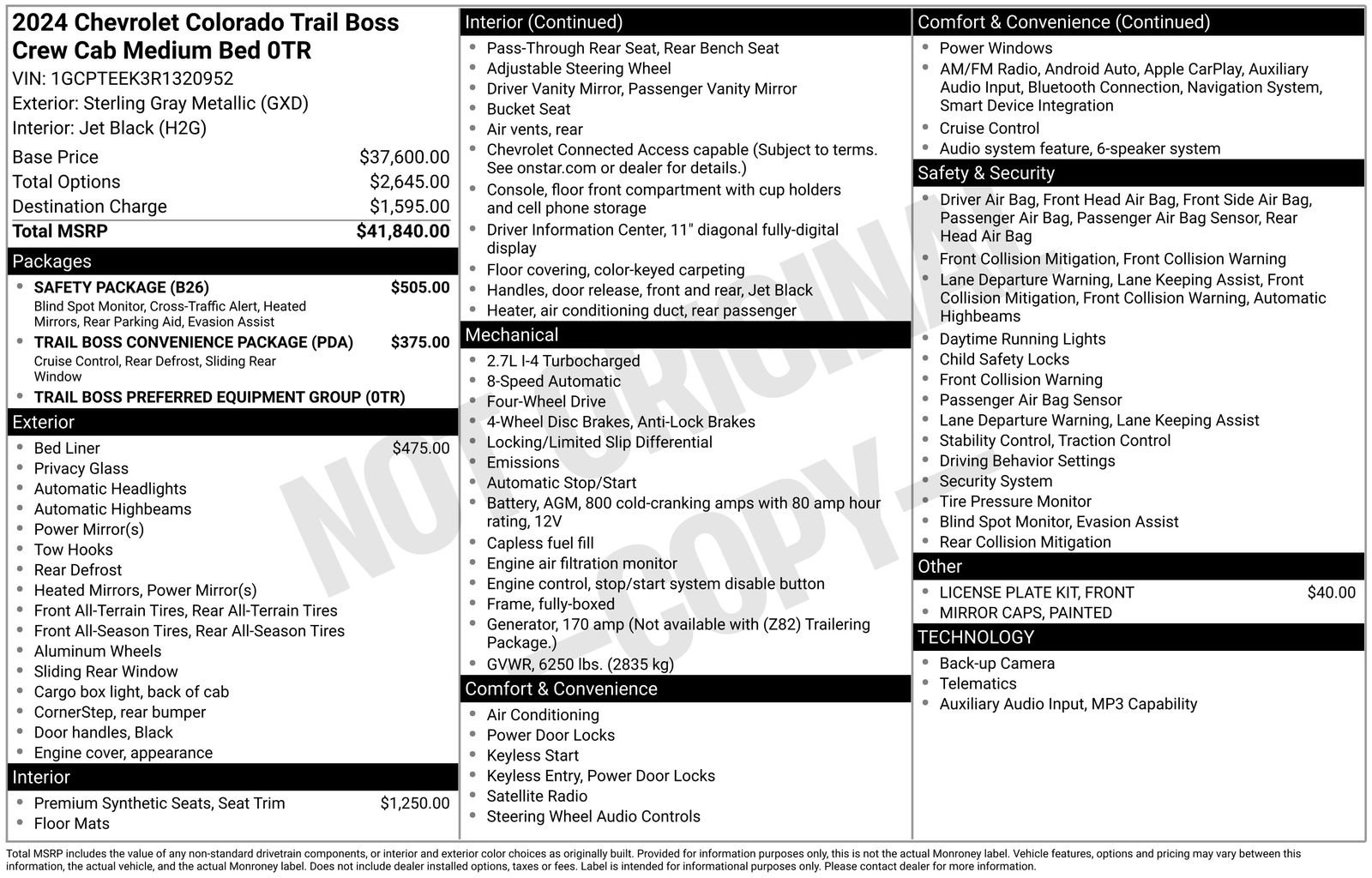 Used 2024 Chevrolet Colorado Trail Boss w/ Safety Package image 10