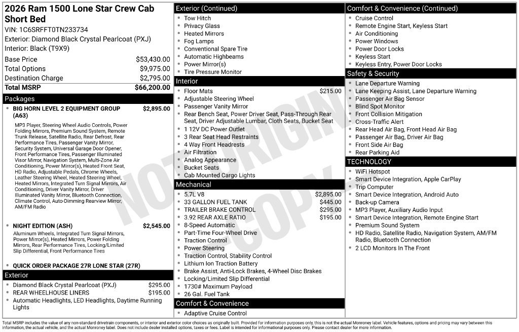 Used 2026 RAM 1500 Lone Star AWD/4WD image 5